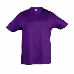 SOLS Kids Big Girls Regent Short Sleeve T-Shirt (Dark Purple)