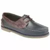 Dek Boys Moccasin Boat Shoes (Navy Blue/Brown)
