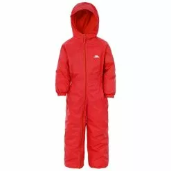Trespass Little Kids Unisex Dripdrop Padded Waterproof Rain Suit (Signal Red)