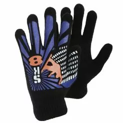 Universal Textiles Boys Black Winter Magic Gloves With Rubber Print (Design 5)