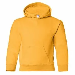 Gildan Heavy Blend Childrens Unisex Hooded Sweatshirt Top/Hoodie (Gold)