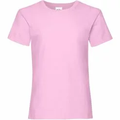 Of The Loom Fruit Of The Loom Big Girls Childrens Valueweight Short Sleeve T-Shirt (Light Pink)