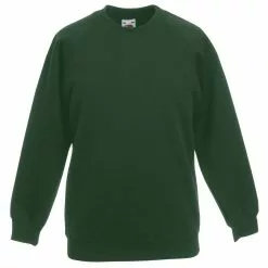 FRUIT OF THE LOOM Of The Loom Childrens Big Boys Raglan Sleeve Sweatshirt (Bottle Green)