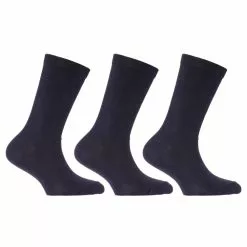 Universal Textiles Childrens/Kids Plain Cotton Rich School Socks (Pack Of 3) (Navy)