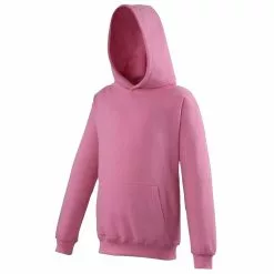 Awdis Kids Unisex Hooded Sweatshirt / Hoodie / Schoolwear (Candyfloss Pink)