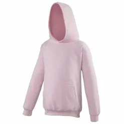 Awdis Kids Unisex Hooded Sweatshirt / Hoodie / Schoolwear (Baby Pink)