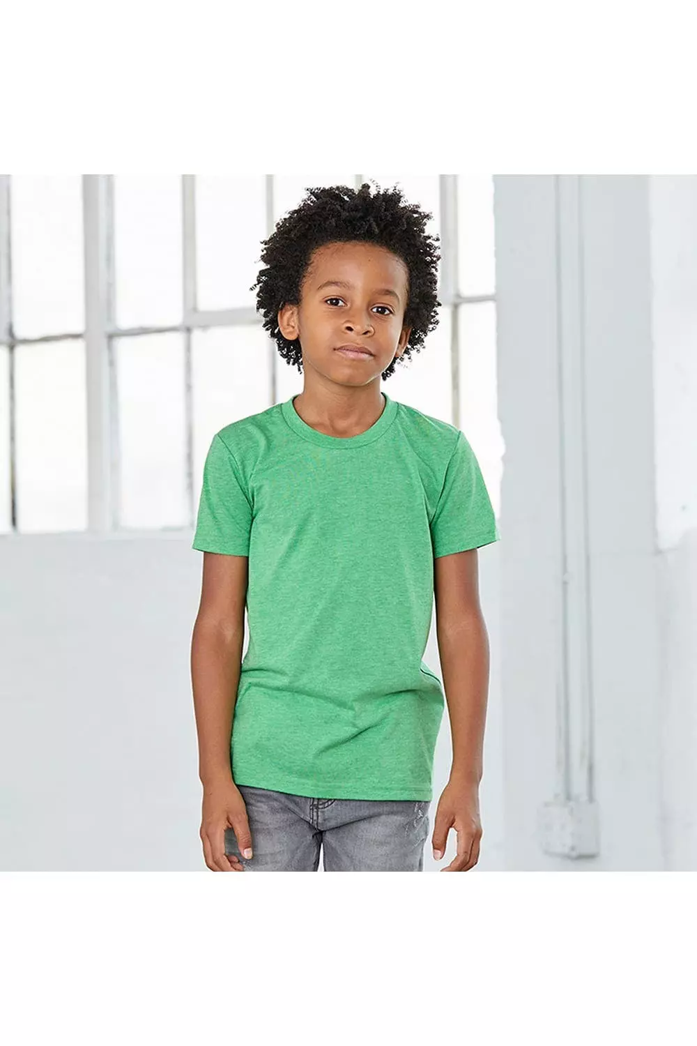 Bella + Canvas Ella + Canvas Youths Tri-Blend T-Shirt (Green Triblend) - Image 2