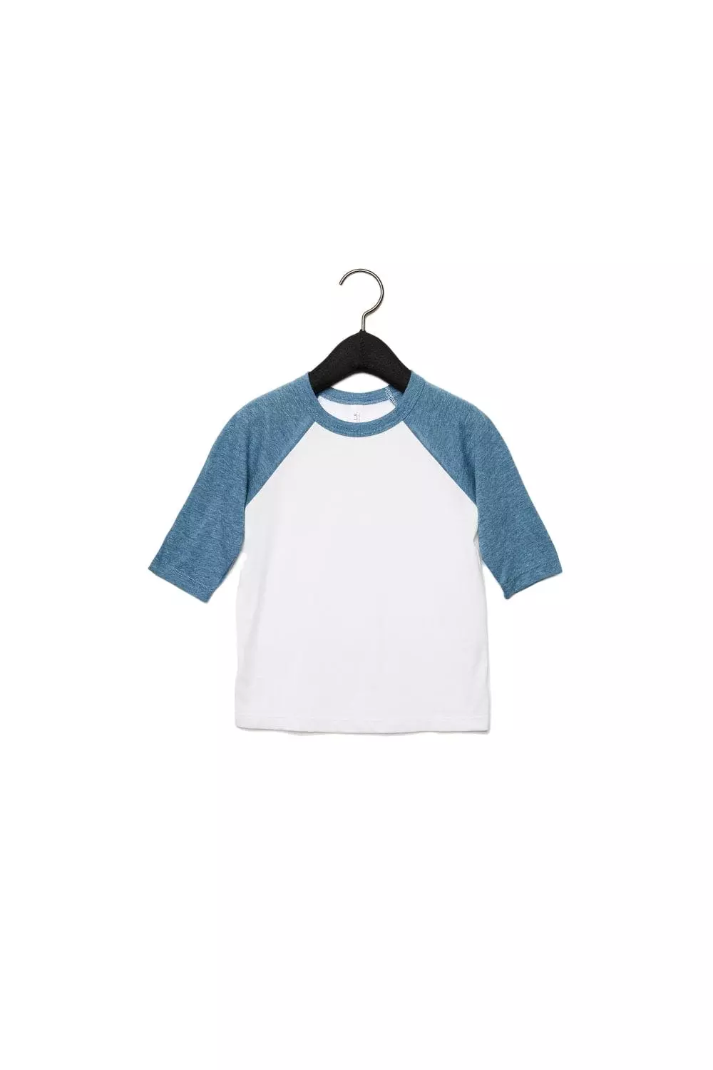 Bella + Canvas Ella + Canvas Youths 3/4 Sleeve Baseball T-Shirt (White/Denim)