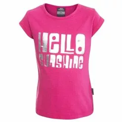Trespass Childrens Girls Hello Short Sleeve T-Shirt (Pink Lady)