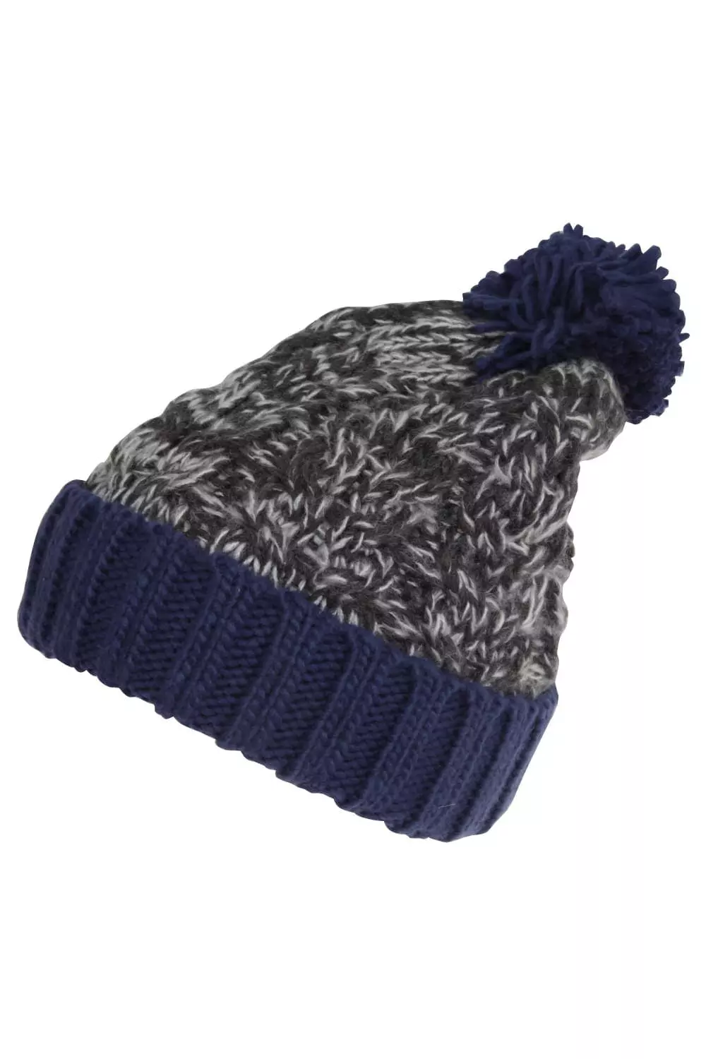 Universal Textiles Childrens/Kids Knitted Tassel Bobble Hat (Black/Navy)