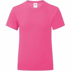 Of The Loom Fruit Of The Loom Girls Iconic T-Shirt (Fuchsia Pink)