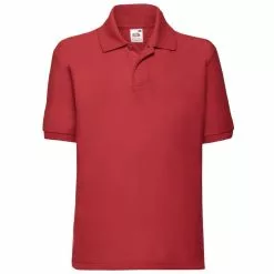 Of The Loom Fruit Of The Loom Childrens/Kids Big Girls 65/35 Pique Polo Shirt (Pack Of 2) (Red)