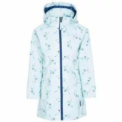 TRESPASS Childrens Girls Frejja Rain Jacket - Pale Mint Print