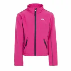Trespass Childrens Girls Janee Windproof Softshell Jacket (Fuchsia)