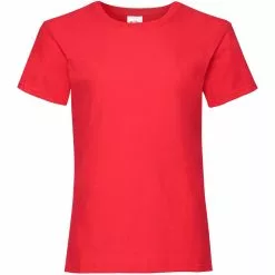 Of The Loom Fruit Of The Loom Big Girls Childrens Valueweight Short Sleeve T-Shirt (Pack Of 5) (Red)