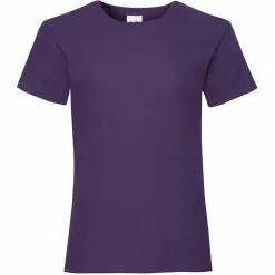 Of The Loom Fruit Of The Loom Big Girls Childrens Valueweight Short Sleeve T-Shirt (Pack Of 5) (Purple)