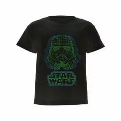 STAR WARS Girls Wireframe Stormtrooper Helmet T-Shirt (Black)