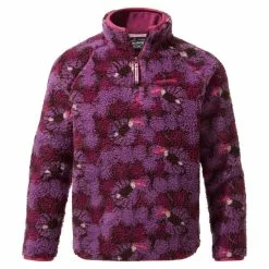 Craghoppers Childrens/Kids Shenden Floral Half Zip Fleece Top