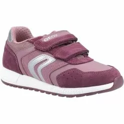 Geox Girls Alben Suede Sneakers (Prune)