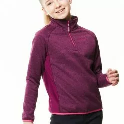 Craghoppers Girls Gibb Marl Half Zip Fleece Top (Blackcurrant)