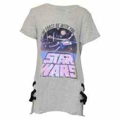 STAR WARS Girls May The Force Be With You Glitter Long T-Shirt