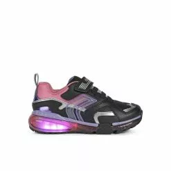 Geox Girls Bayonyc Sneakers (Black/Fuchsia)
