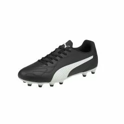 Puma Childrens/Kids Monarch II FG Soccer Cleats Boots - Black/White