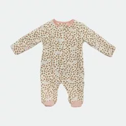 Andy Wawa Beige Leopard Footed Bodysuit