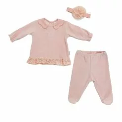 Andy Wawa Pink 3PC Baby Stars Outfit Set