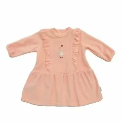 Andy Wawa Pink Velvet Ruffle Dress